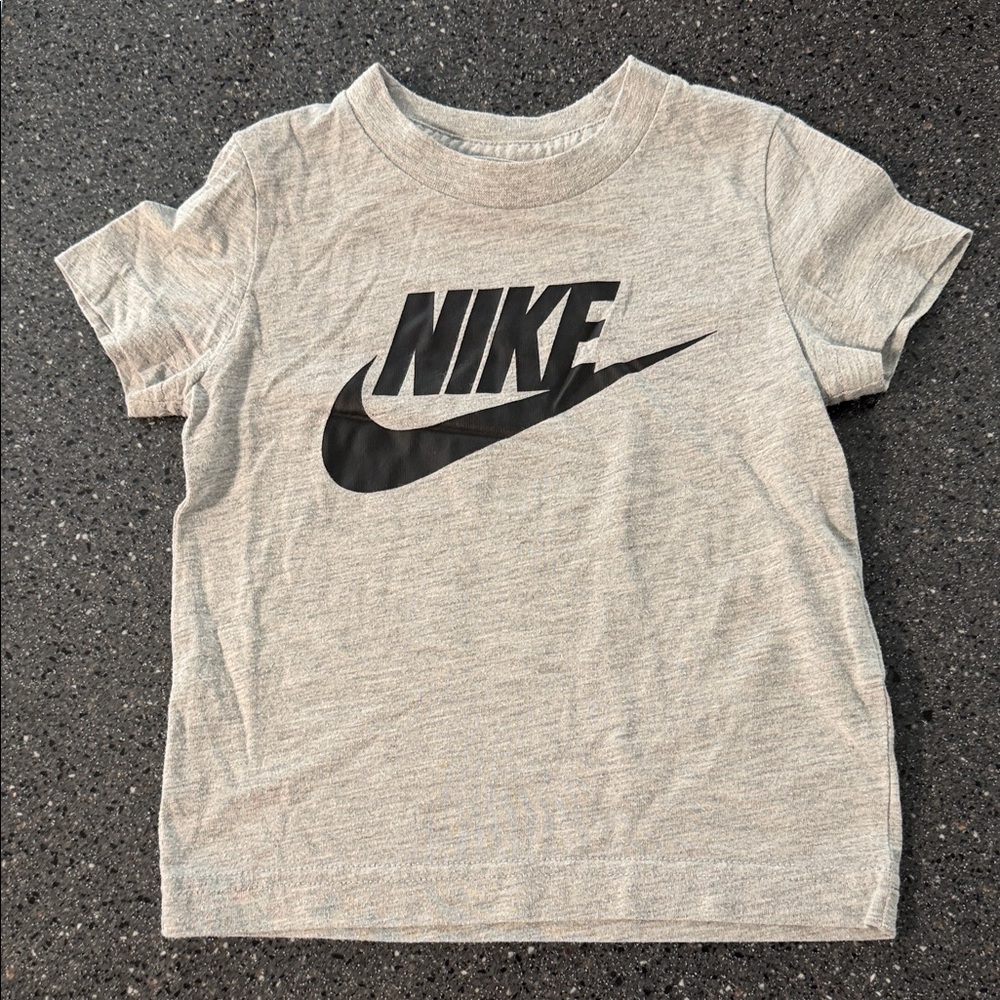 Nike Kids Heather Gray Tee with Black Logo